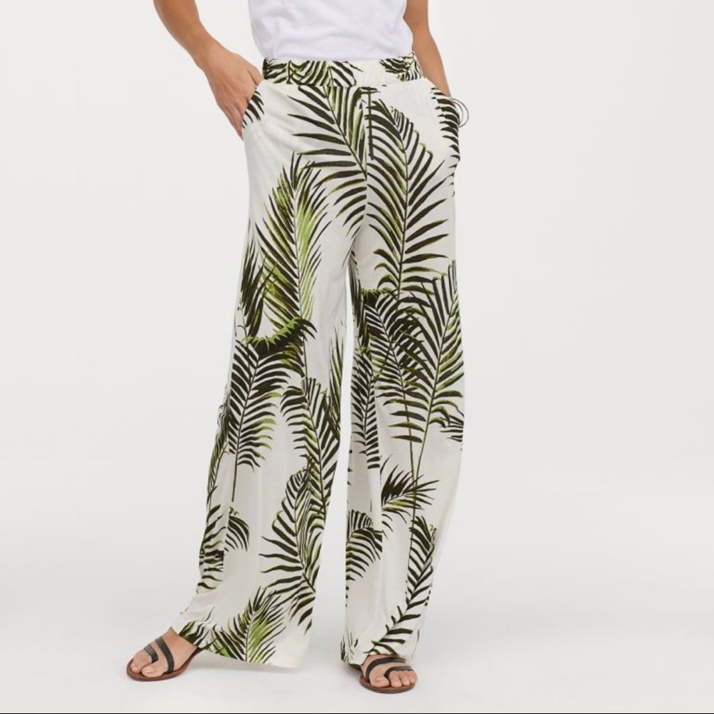 Palm tree print trousers